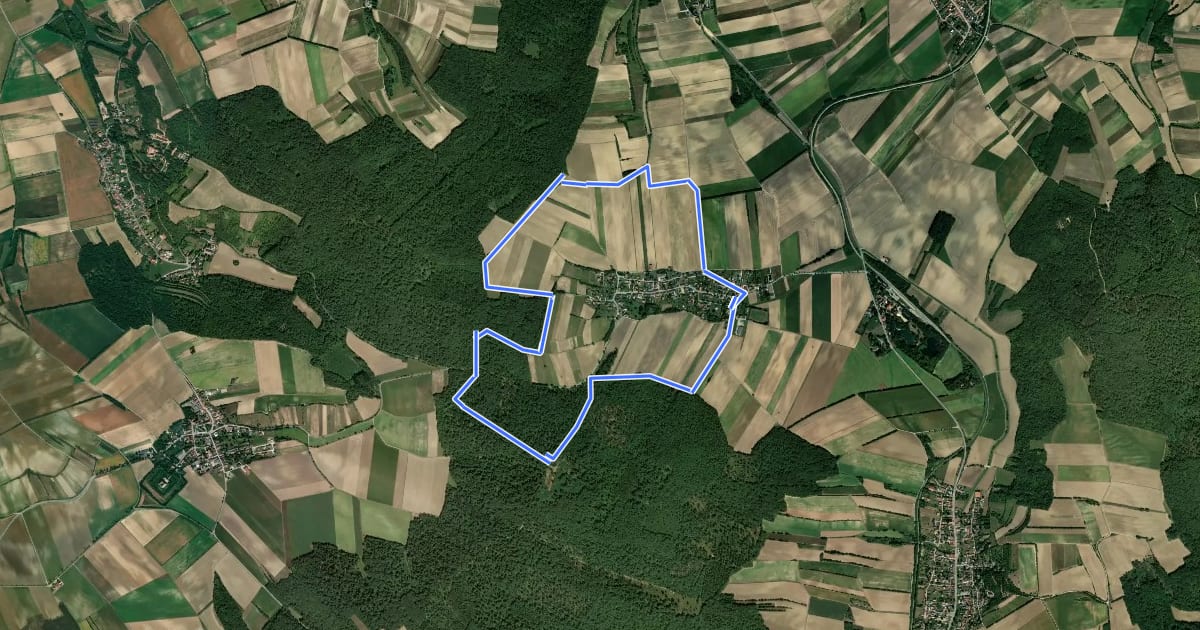 Маршрут Frättingsdorf, Rundwanderweg zur Mistelquelle на спутниковом снимке