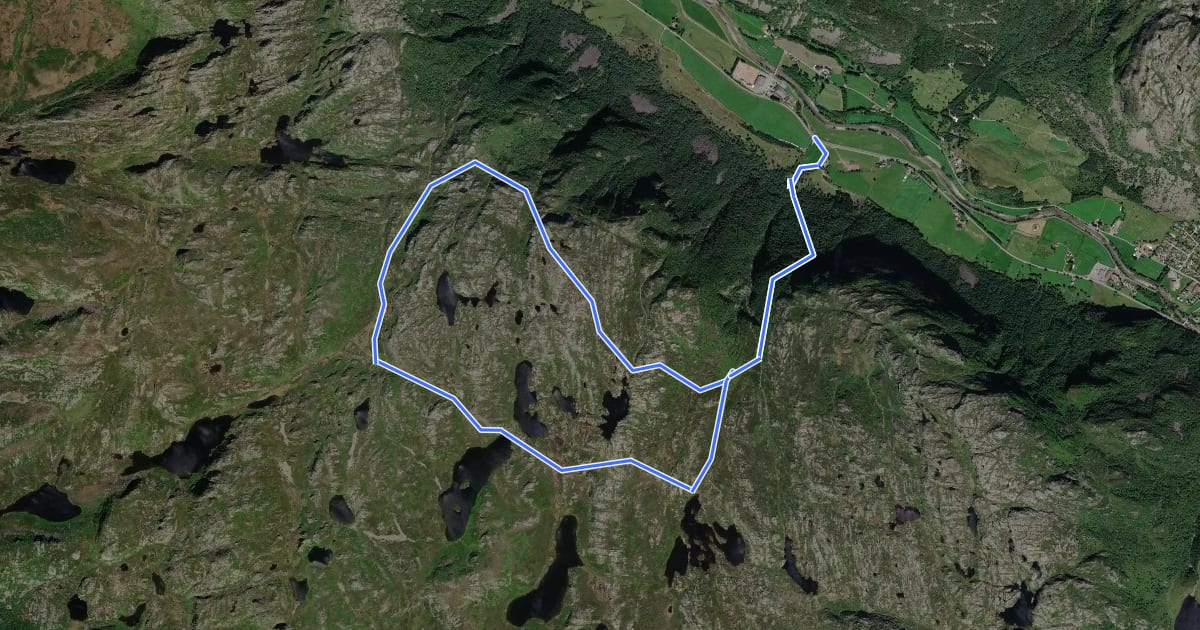 Маршрут Frøylandsstølane via Dokkolstølen на спутниковом снимке