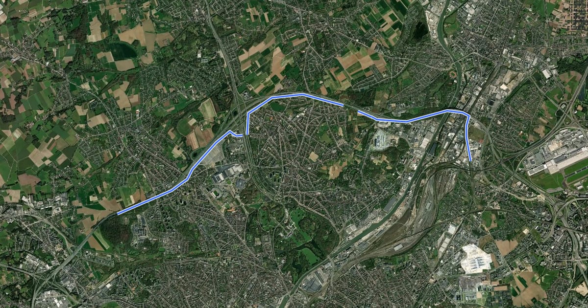 Маршрут FR0 Fietssnelweg Ringroute Brussel (wenslijn Vilvoorde-Machelen) на спутниковом снимке