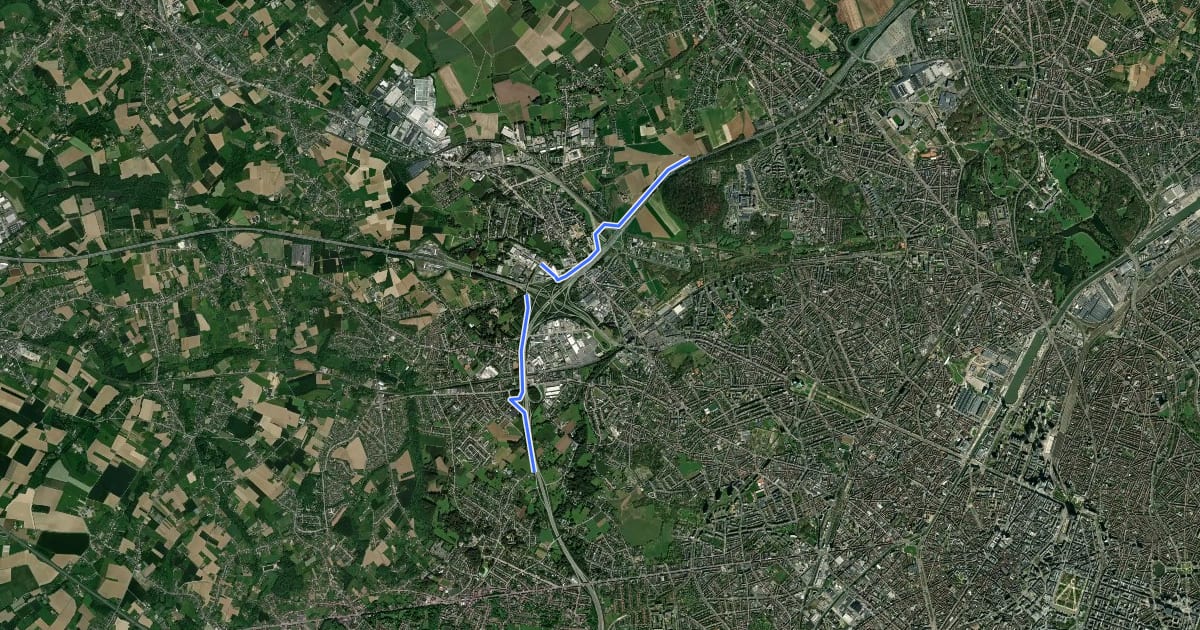 Маршрут FR0 Fietssnelweg Ringroute Jette - Dilbeek (wenslijn) на спутниковом снимке