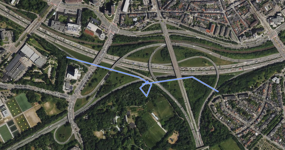 Маршрут FR10 Fietssnelweg Ringfietspad Nachtegalenpark (wenslijn) на спутниковом снимке