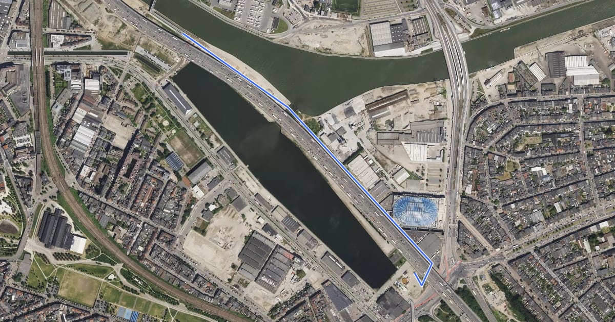 Маршрут FR10 Fietssnelweg Ringfietspad Sportpaleis (wenslijn) на спутниковом снимке