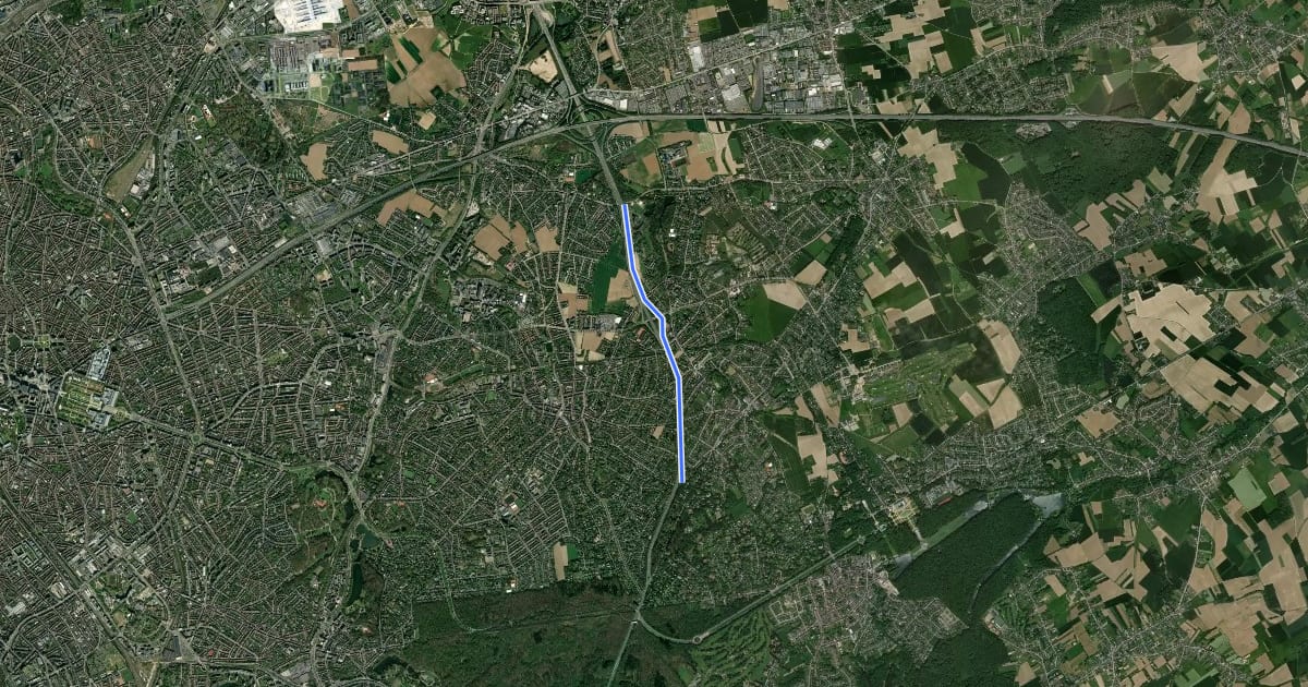 Маршрут FR20 Fietssnelweg Luchthavenring (wenslijn Kraainem - Vier Armen) ) на спутниковом снимке