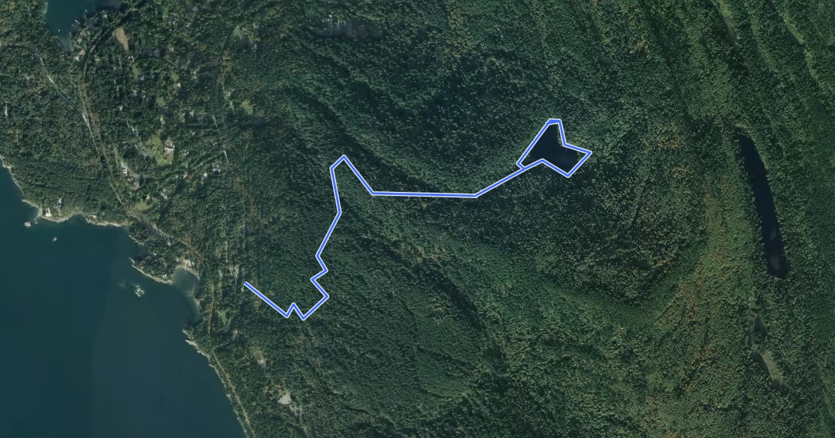 Маршрут Fragrance Lake Trail на спутниковом снимке