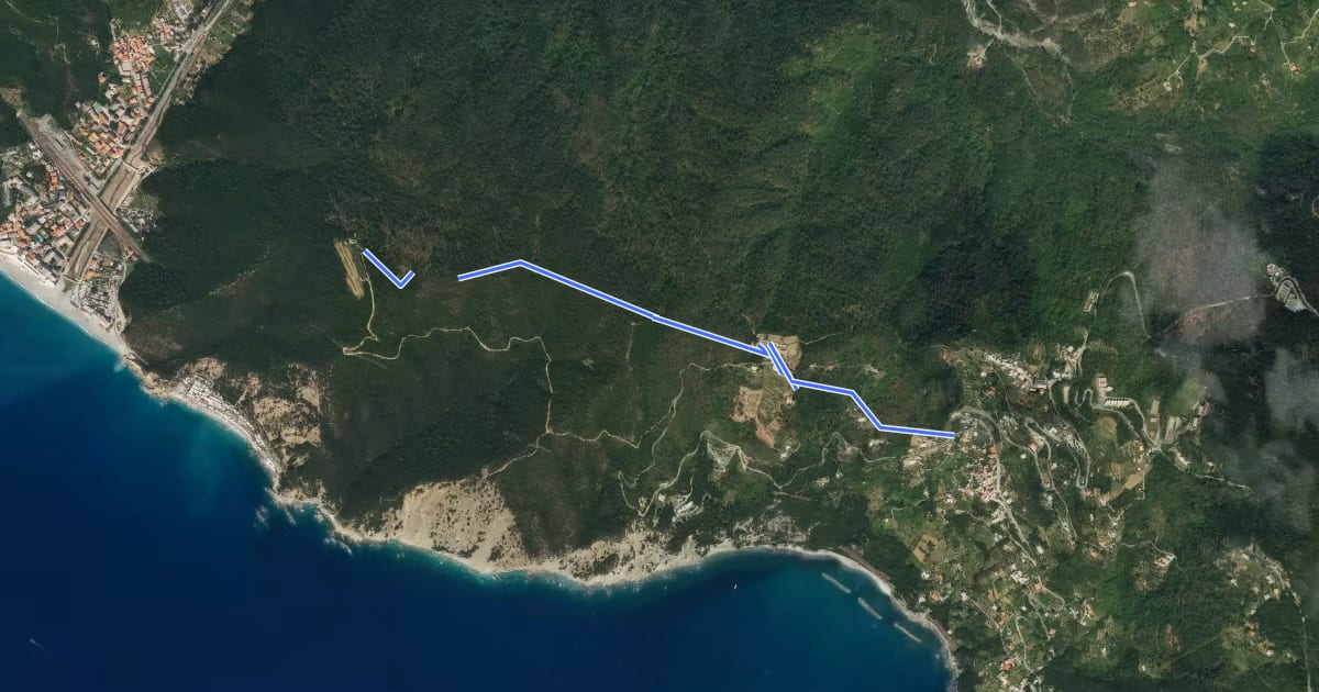 Маршрут Framura (Setta) - Ressa - Foce del Prato - Monte Serra - Case Serra на спутниковом снимке