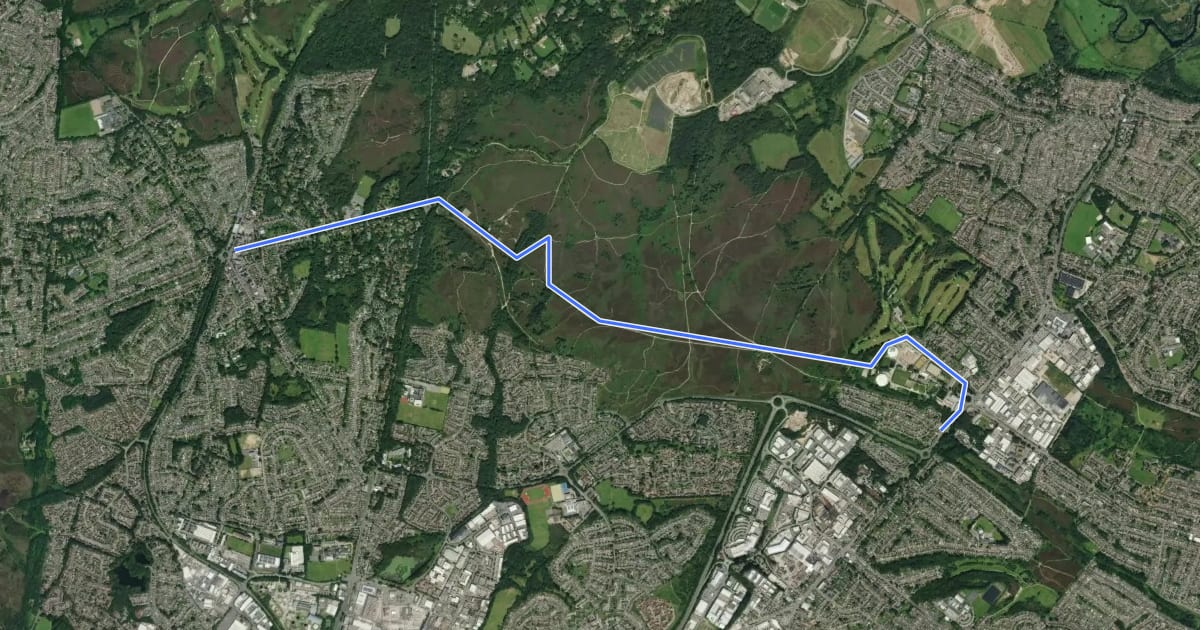 Маршрут Francis Avenue to Broadstone на спутниковом снимке