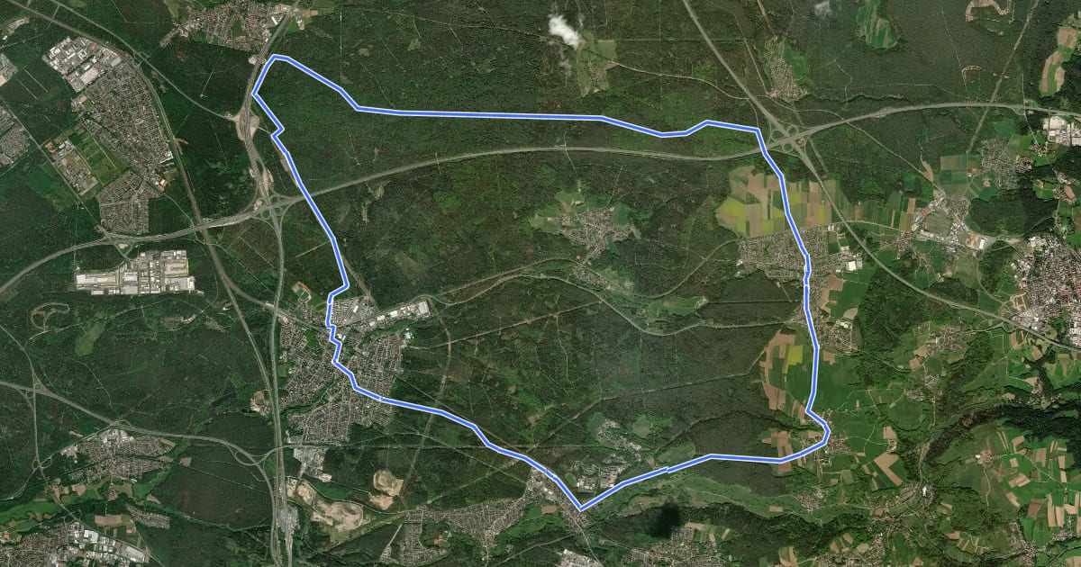 Маршрут Frankenalb 17: Radwanderweg на спутниковом снимке