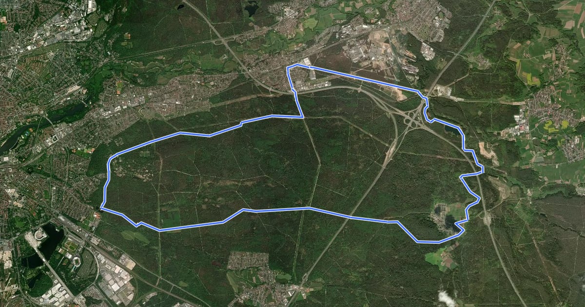 Маршрут Frankenalb 18: Radwanderweg на спутниковом снимке