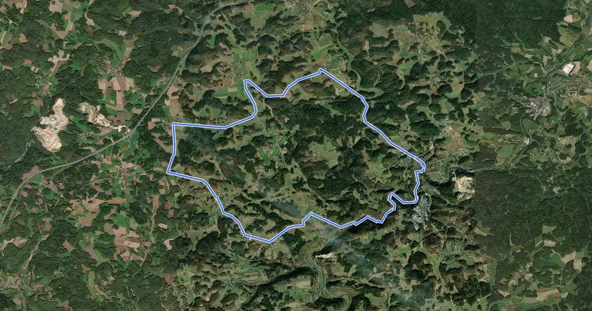 Маршрут Frankenalb 5: Radwanderweg на спутниковом снимке