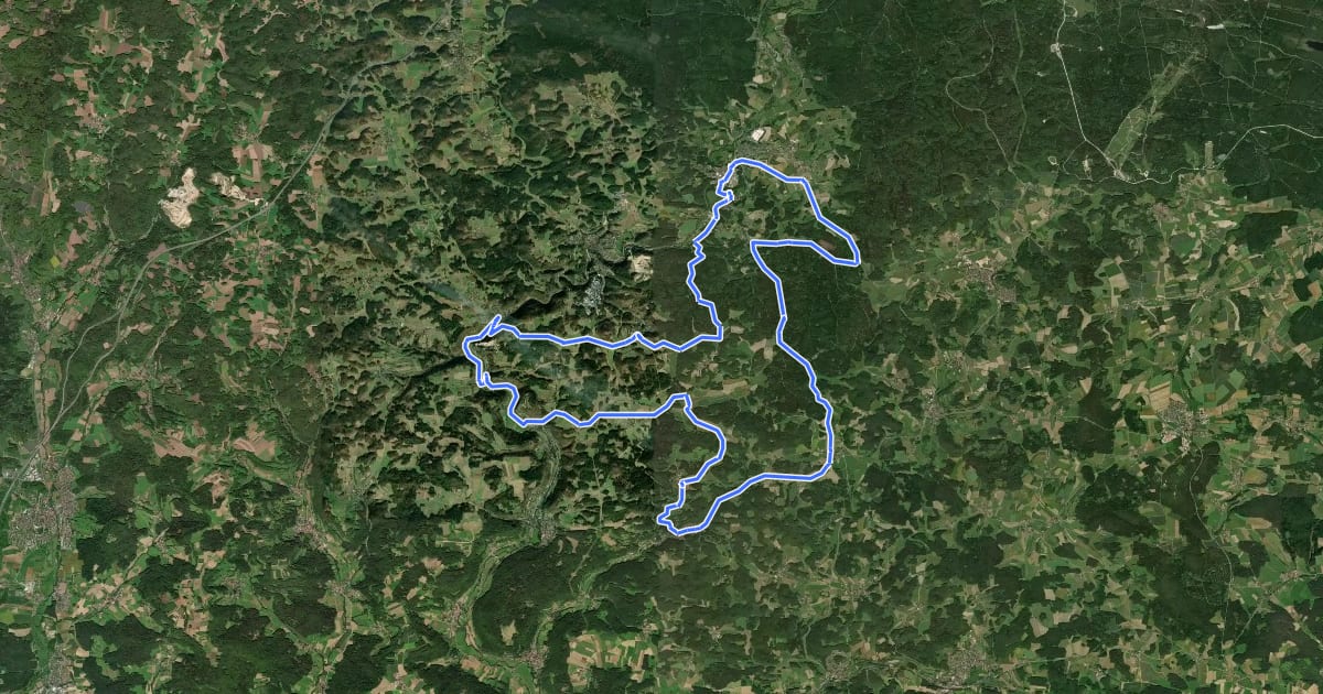 Маршрут Frankenalb 6: Radwanderweg на спутниковом снимке