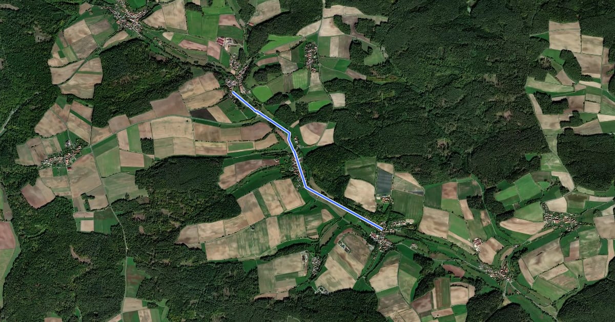 Маршрут Frankfurt - Obersteinbach на спутниковом снимке