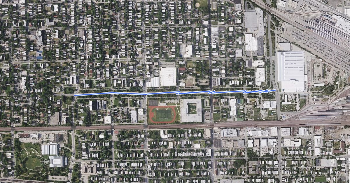Маршрут Franklin Boulevard на спутниковом снимке