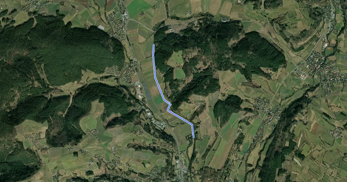 Маршрут Franziskanerweg на спутниковом снимке