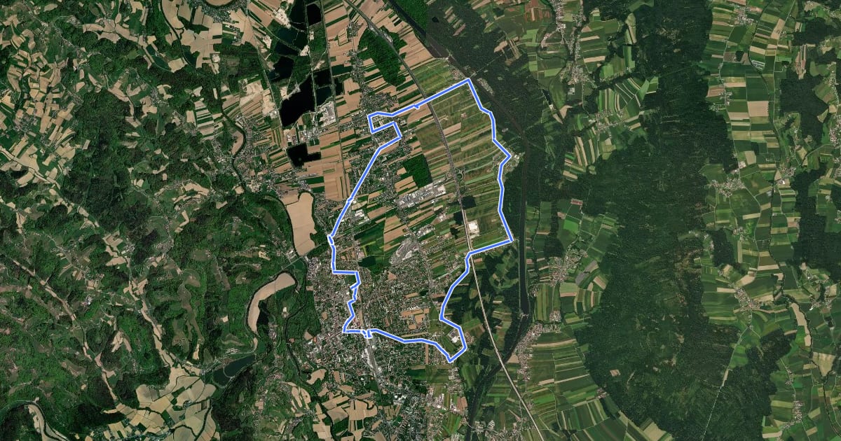 Маршрут Franziskusweg на спутниковом снимке