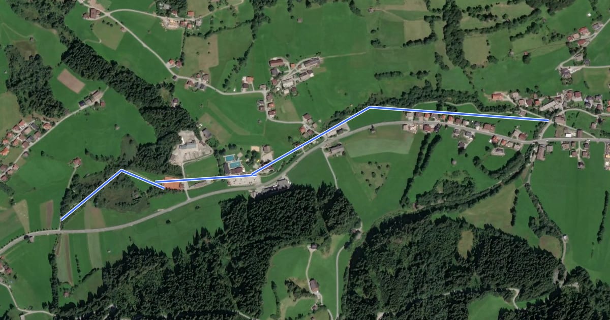 Маршрут Franziskusweg на спутниковом снимке