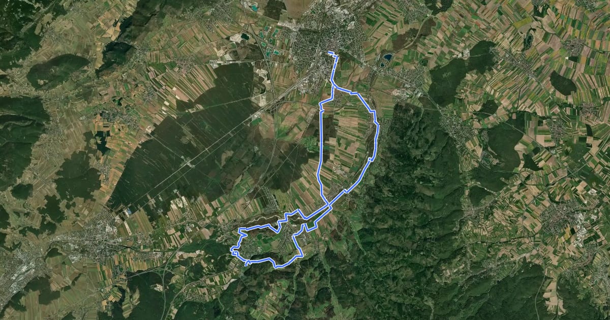 Маршрут Franziskusweg (große Route) на спутниковом снимке