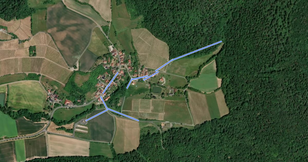 Маршрут Franziskusweg Handthal на спутниковом снимке