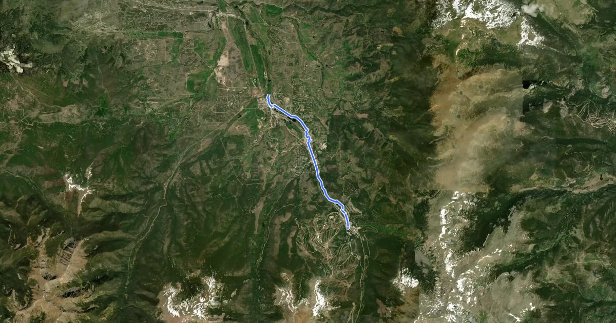 Маршрут Fraser River Trail на спутниковом снимке