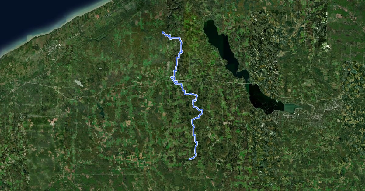 Маршрут Fred J. Cusimano Westside Overland Trail на спутниковом снимке