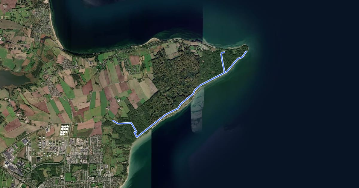 Маршрут Fredericia til Trelde Næs на спутниковом снимке