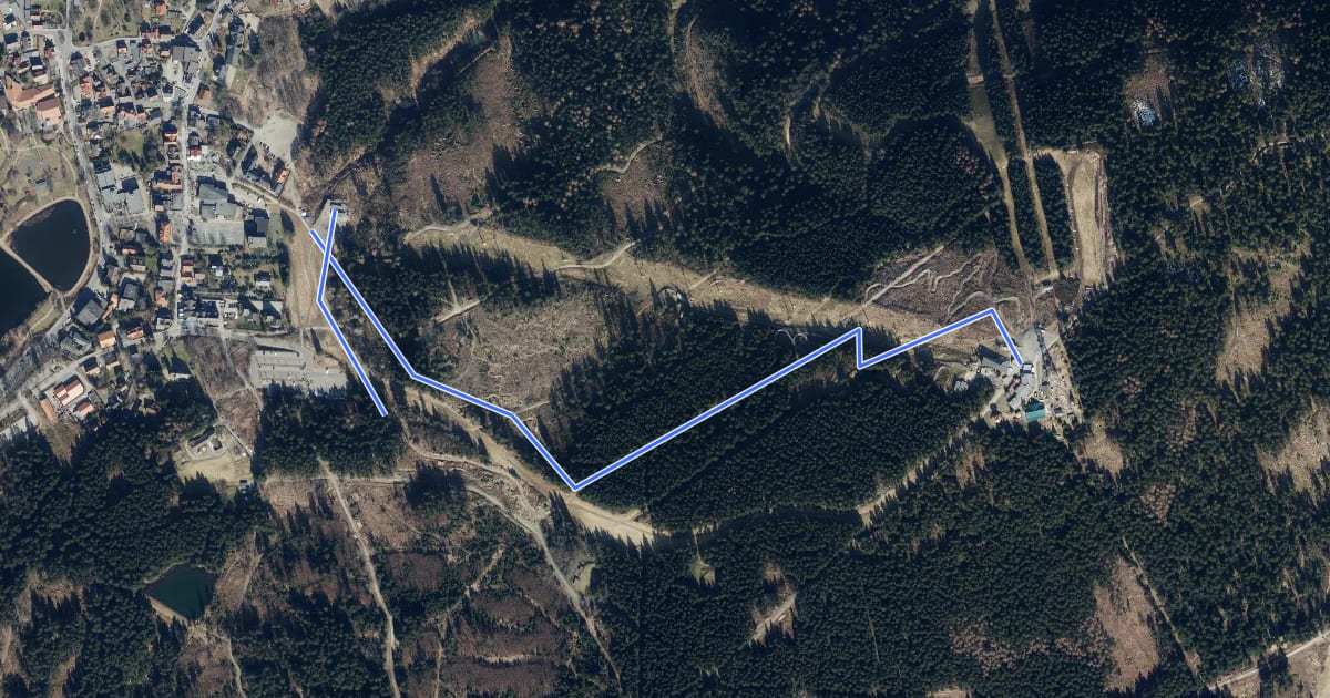 Маршрут Freeride-Trail-Hahnenklee на спутниковом снимке