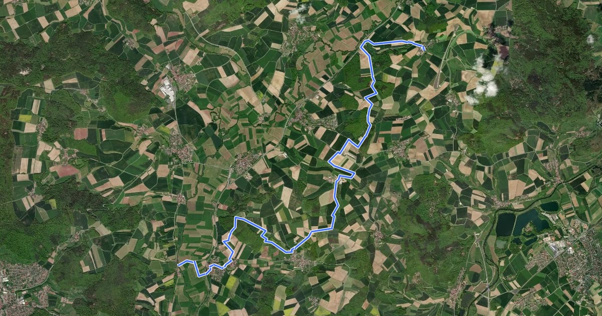 Маршрут Freiberger Panoramaweg на спутниковом снимке