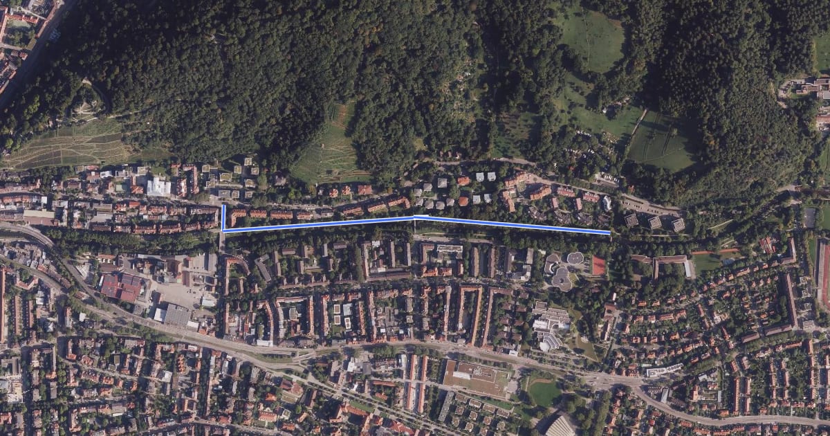 Маршрут Freiburg St. Augustinus - Freiburg Max-Müller-Steg на спутниковом снимке