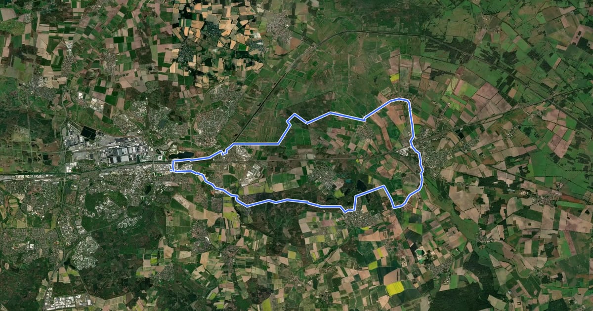 Маршрут Freizeitradroute Velpker Schweiz на спутниковом снимке