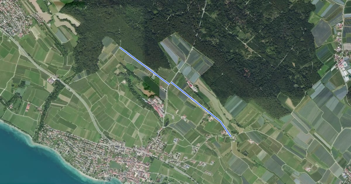 Маршрут Frenkenbach - Stetten на спутниковом снимке