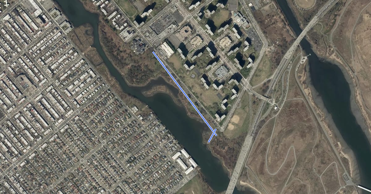 Маршрут Fresh Creek Teal Trail на спутниковом снимке