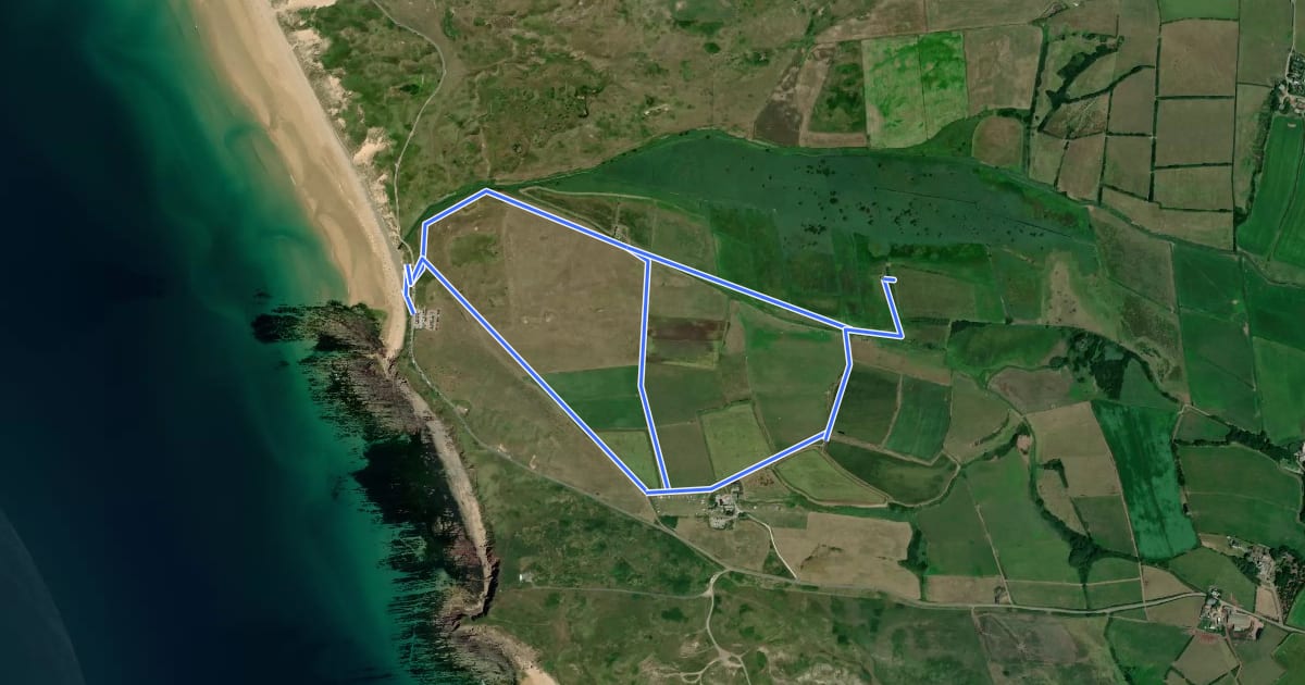 Маршрут Freshwater West Wildlife Walk, Stackpole на спутниковом снимке