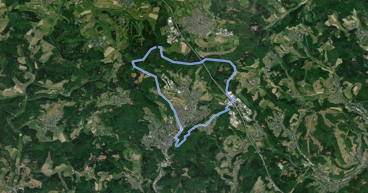 Маршрут Freudenberg Rundweg A3 на спутниковом снимке
