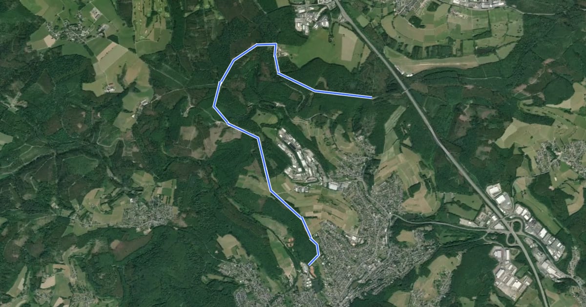 Маршрут Freudenberg Rundweg F3 на спутниковом снимке