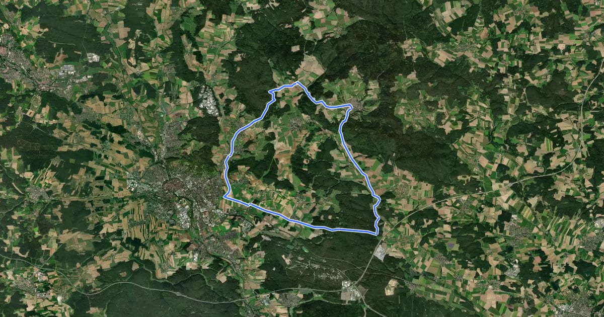 Маршрут Freudenbergtour на спутниковом снимке