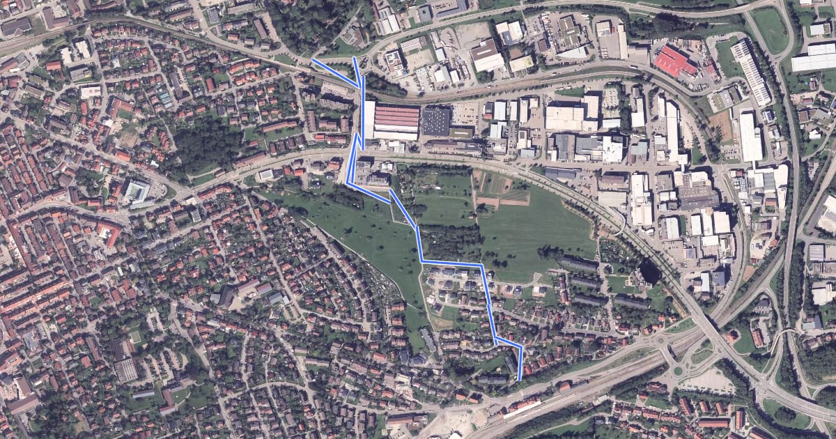 Маршрут Freudenstadt Friedhof - Freudenstadt Parkweg на спутниковом снимке