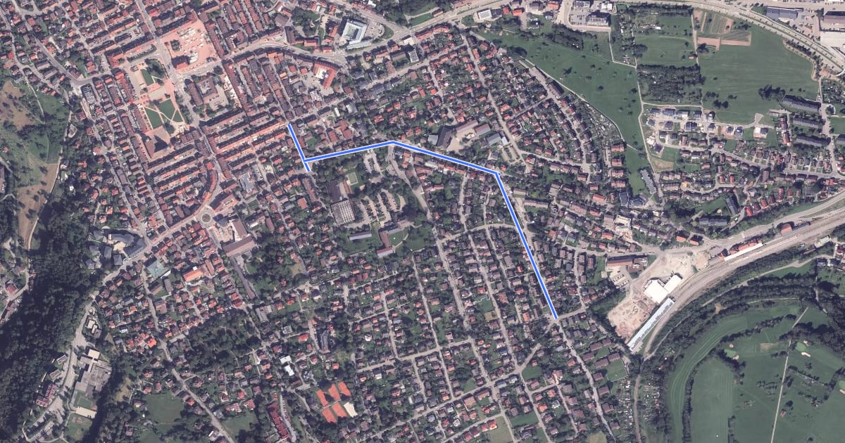 Маршрут Freudenstadt Hohenried - Freudenstadt Reichstraße на спутниковом снимке