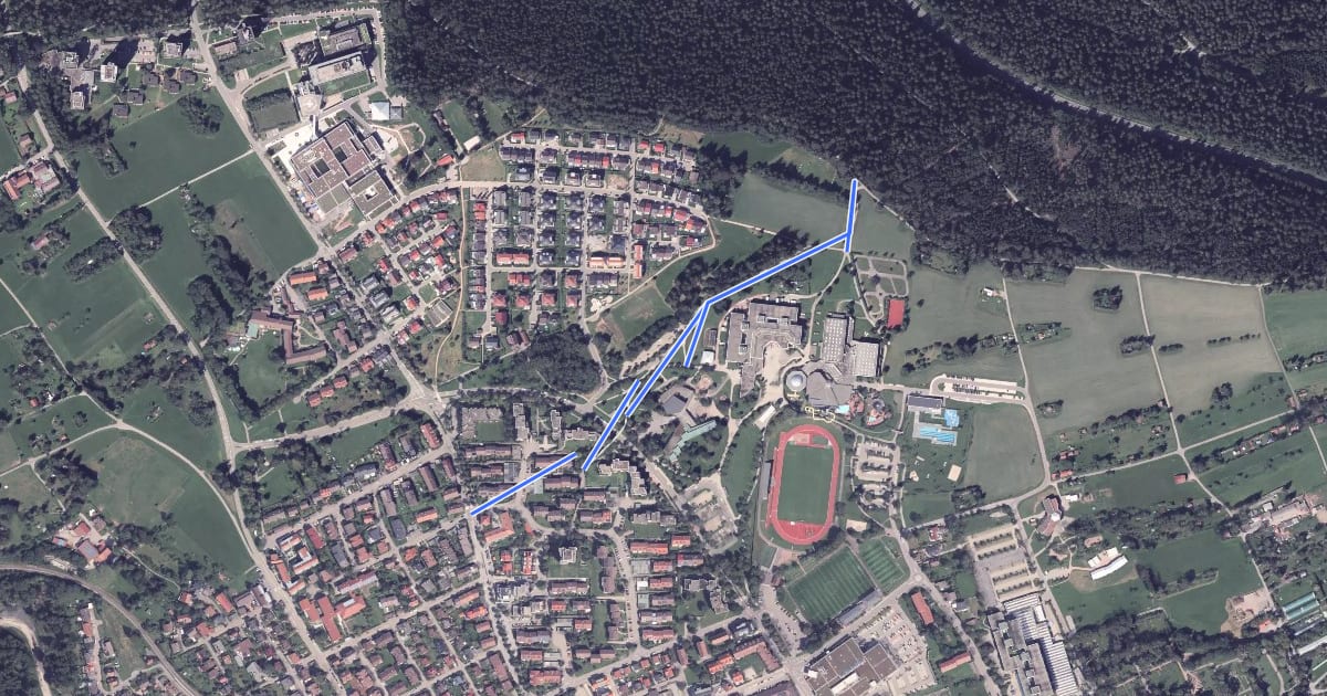 Маршрут Freudenstadt Kindergarten - Karl-Adolf-Hütte на спутниковом снимке