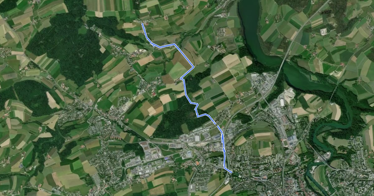 Маршрут Fribourg (Jura) - La Corbaz на спутниковом снимке