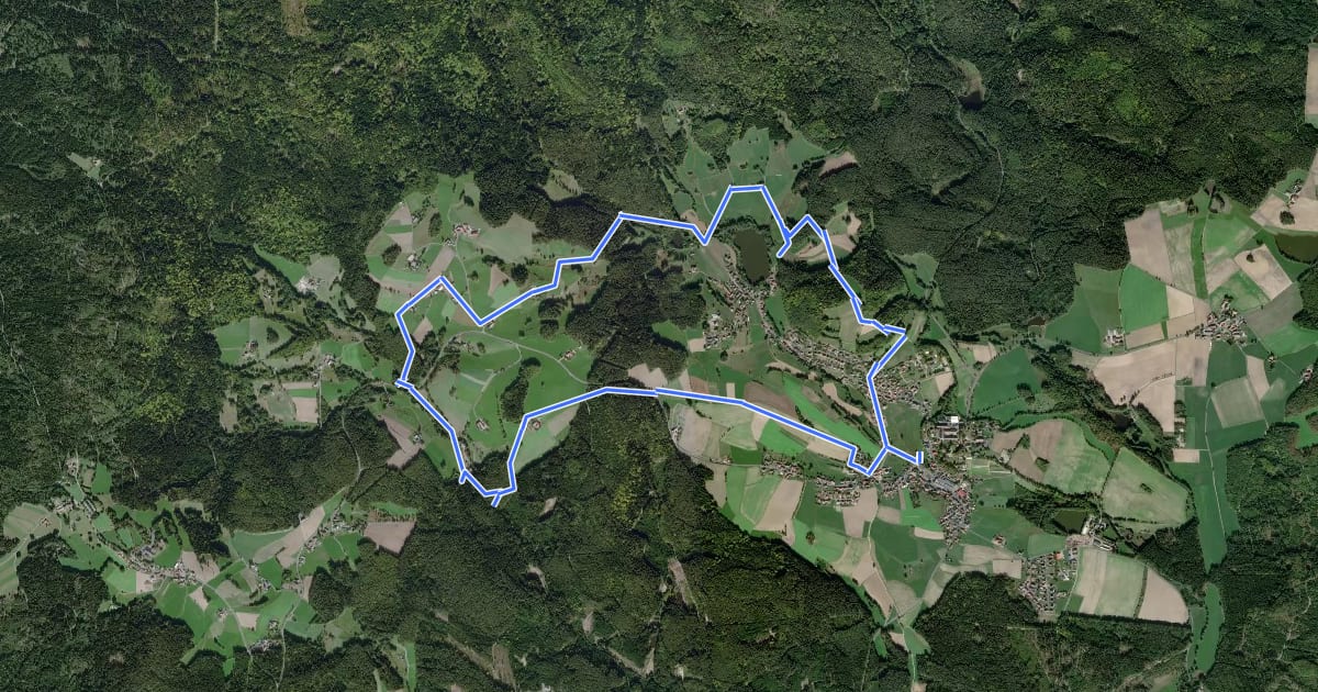 Маршрут Friedenfels Klima-Terrain-Weg на спутниковом снимке