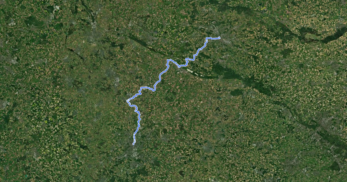 Маршрут Friedensroute (West) на спутниковом снимке