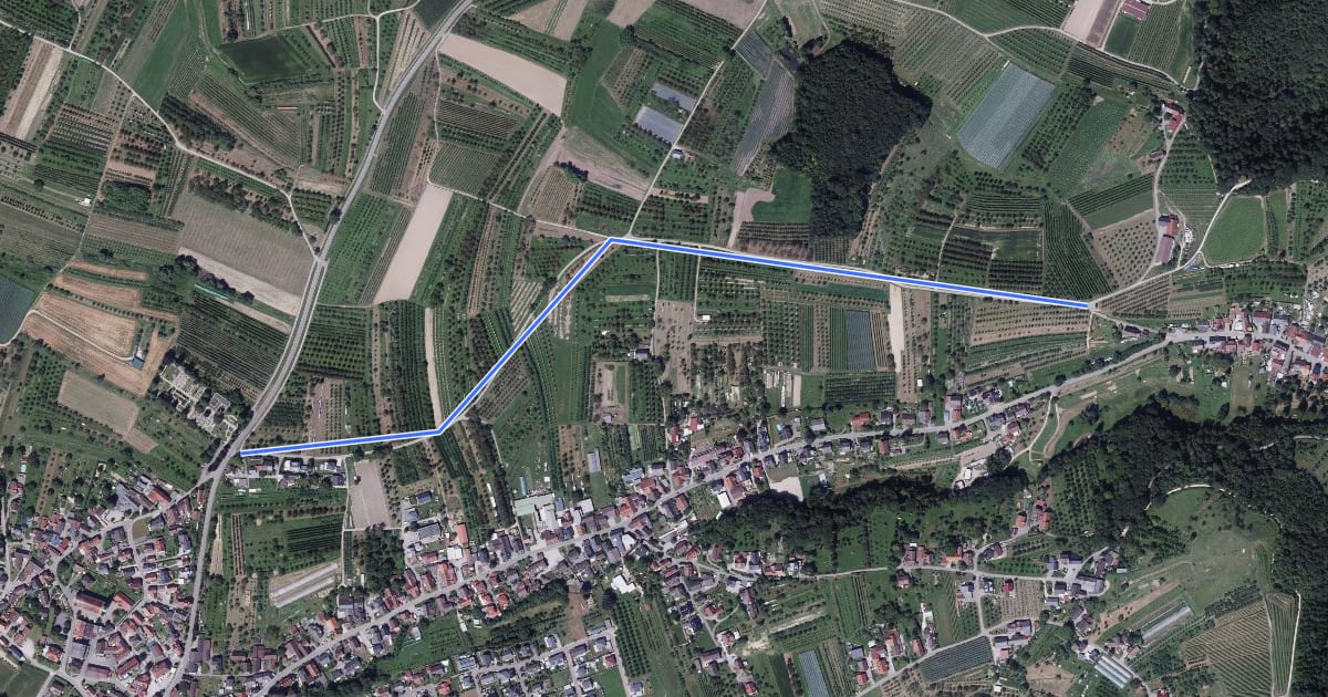 Маршрут Friedhof Ulm - Neunziger Kreuz на спутниковом снимке