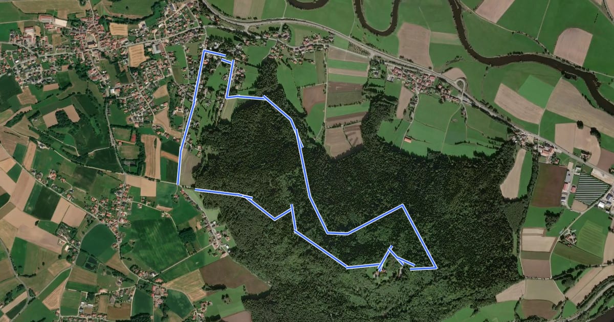 Маршрут Friedrich-Nietzsche-Wanderweg на спутниковом снимке