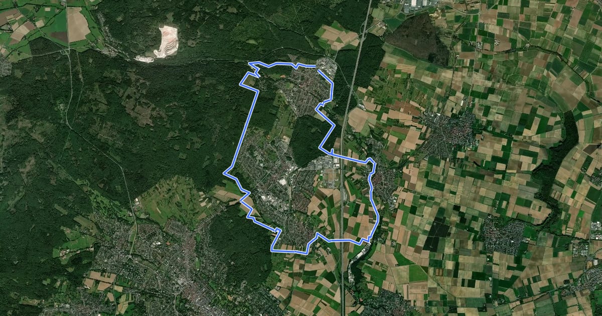 Маршрут Friedrichsdorfer Rundwanderweg на спутниковом снимке