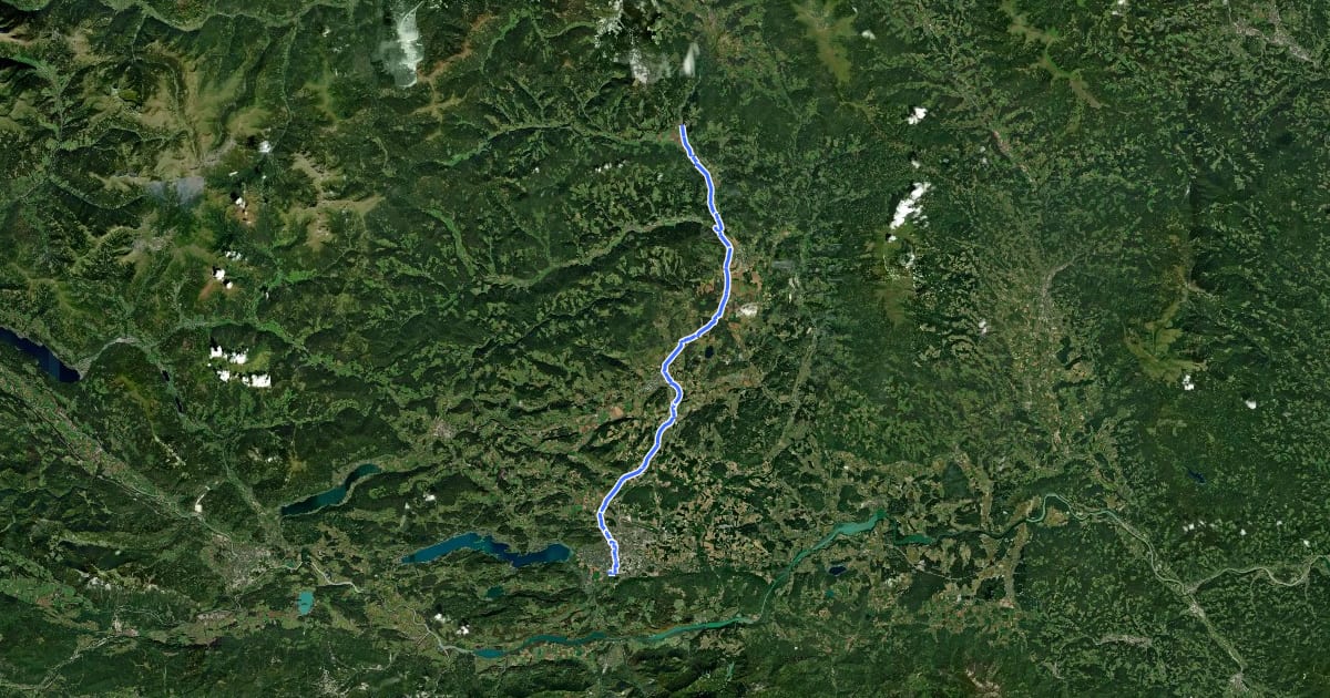 Маршрут Friesacherweg на спутниковом снимке