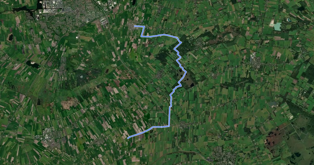 Маршрут Friese Woudenpad - 11 - Variant-Ureterp-Hoornsterzwaag на спутниковом снимке