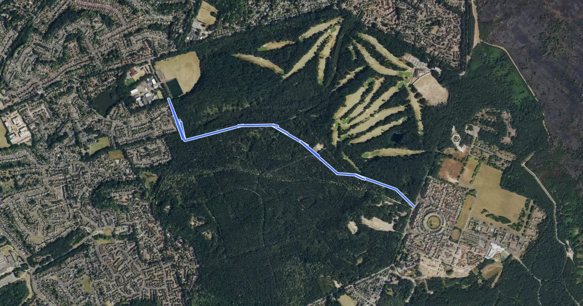 Маршрут Frith Hill Cycleway на спутниковом снимке
