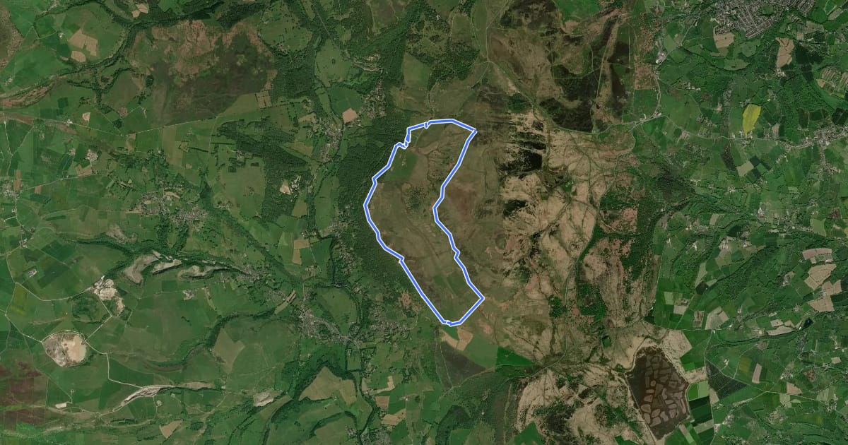 Маршрут Frogatt, Curbar and White Edge Red Deer Circular Walk, Longshaw Estate на спутниковом снимке