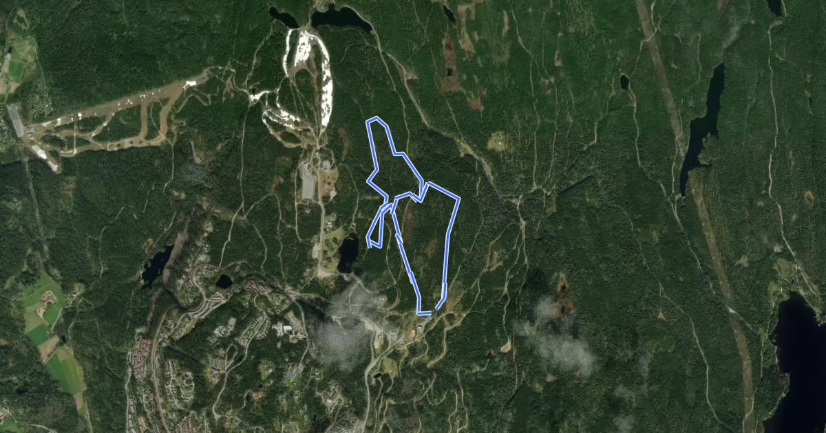 Маршрут Frognerseteråsen 3-5km runder на спутниковом снимке