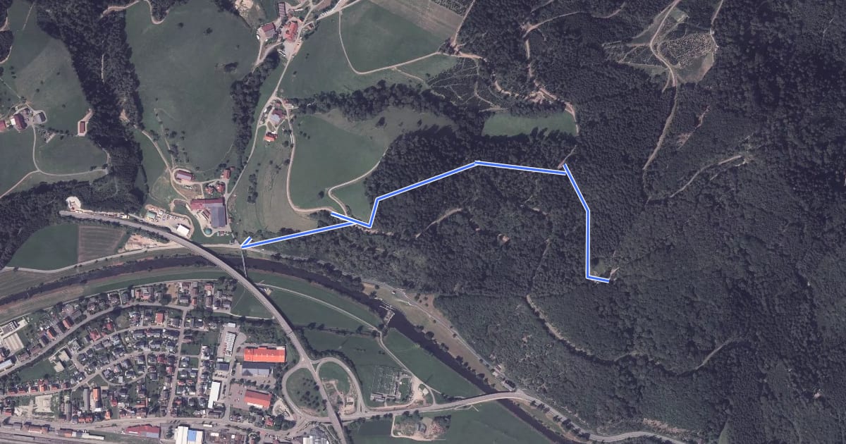 Маршрут Frohnaustraße - Hochbehälter Kleine Kinzig на спутниковом снимке