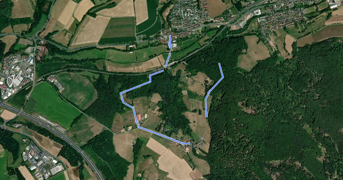 Маршрут Frohnhofen Rundwanderweg 2 на спутниковом снимке